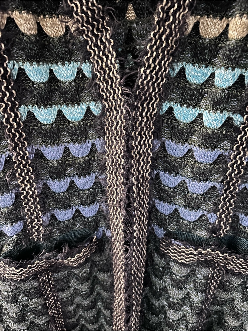 NIC+ZOE Multicolor Open-Knit Cardigan with Blue and Green Accents